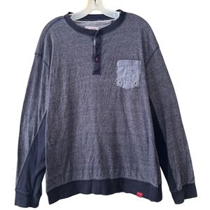 MBX Denim Wear Henley Shirt XL Long Sleeve Streetwear Minimalist Normcore Casual